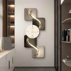 39.4" Large Silent Wall Clock Light Modern Abstract Geometric Decor Art Living Room